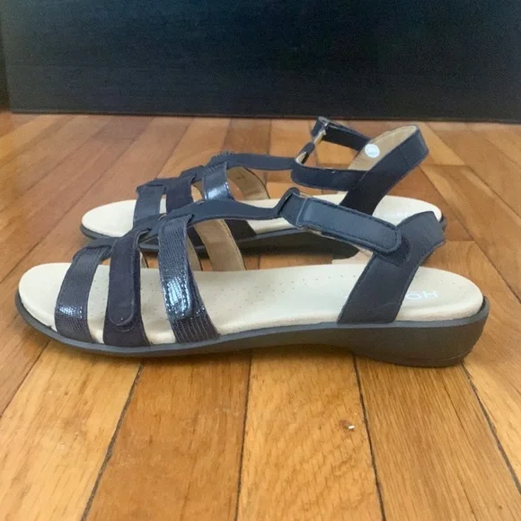 NIB Hotter Sol Navy Leather Women’s Gladiator Sandals - Size 10 - Picture 2 of 7